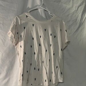 Women's White Printed Top